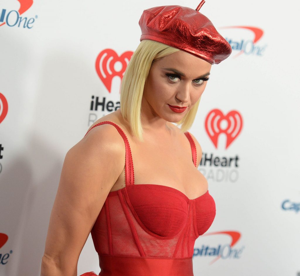 Busty Singer Katy Perry Showcasing Her Cleavage in a Red Dress gallery, pic 66