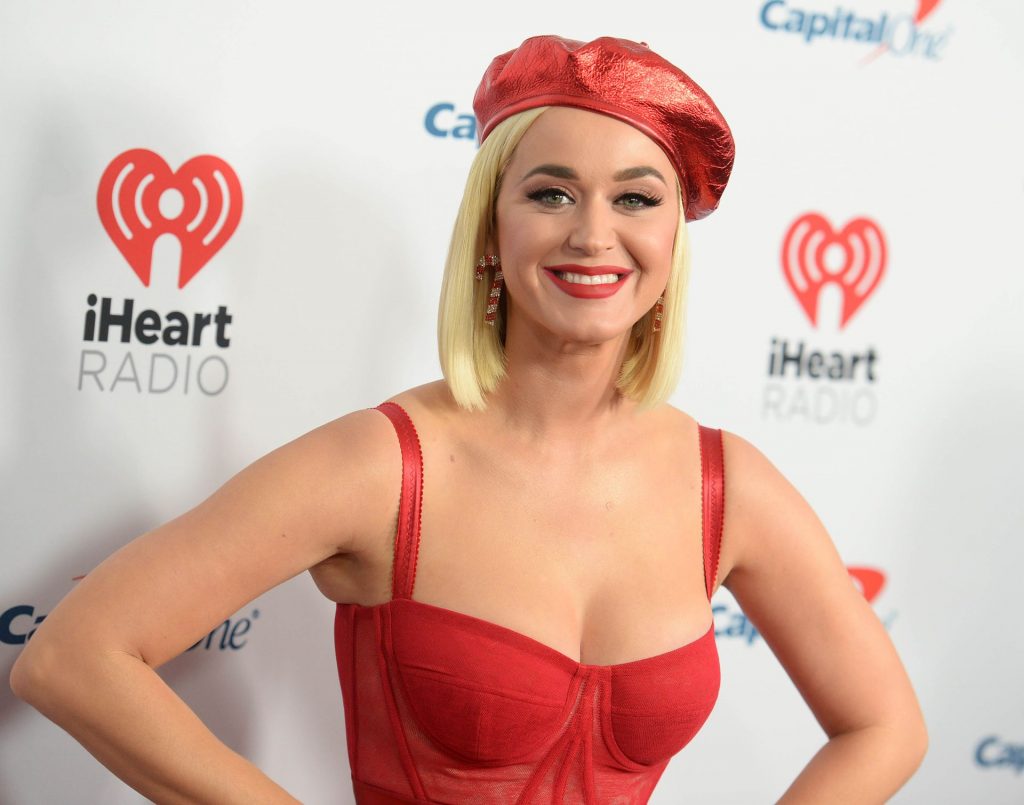 Busty Singer Katy Perry Showcasing Her Cleavage in a Red Dress gallery, pic 78