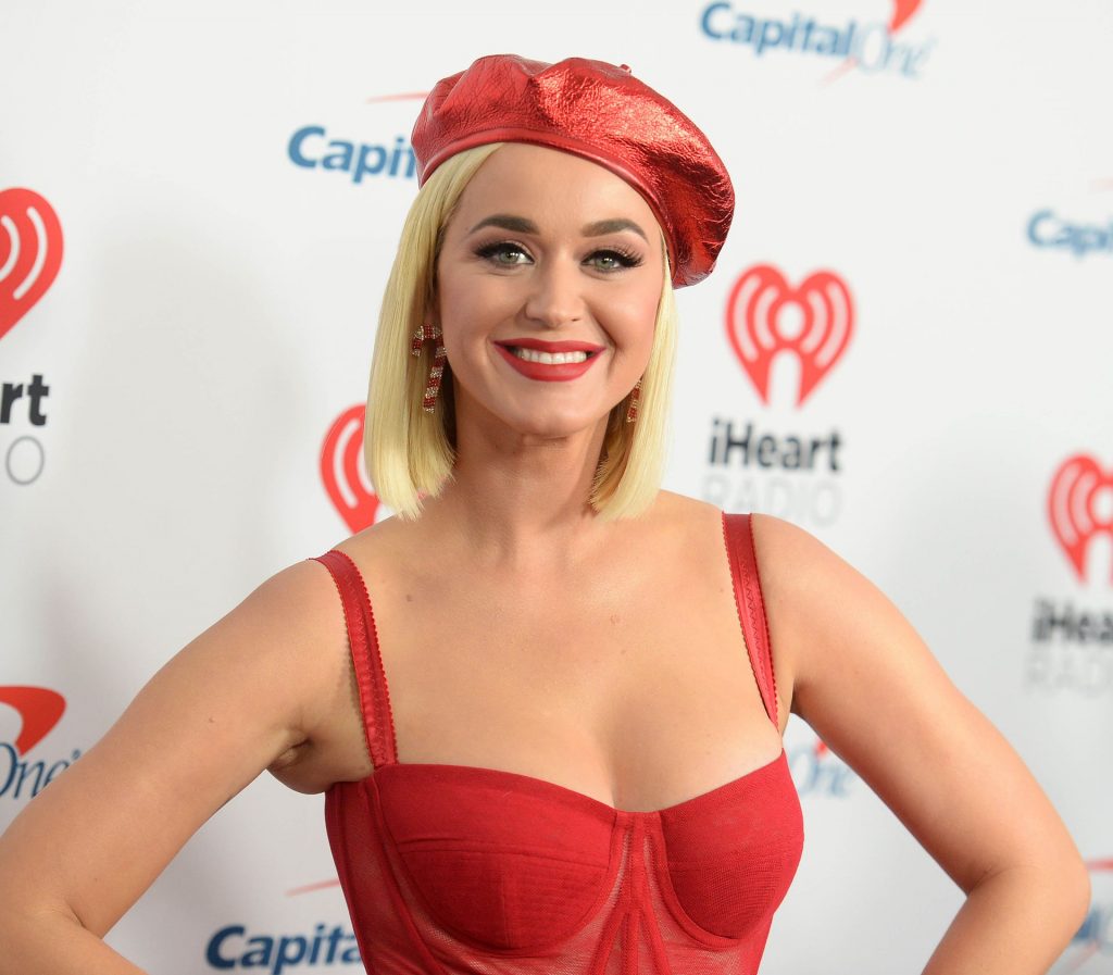 Busty Singer Katy Perry Showcasing Her Cleavage in a Red Dress gallery, pic 82