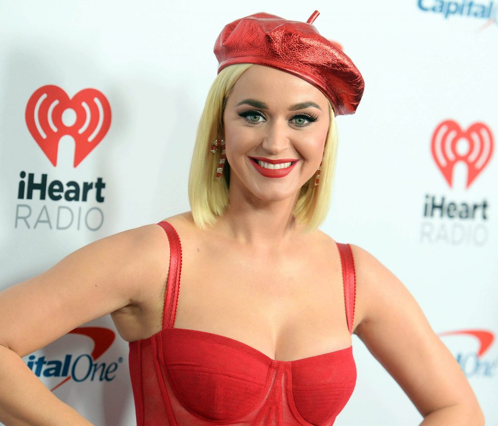 Busty Singer Katy Perry Showcasing Her Cleavage in a Red Dress gallery, pic 90