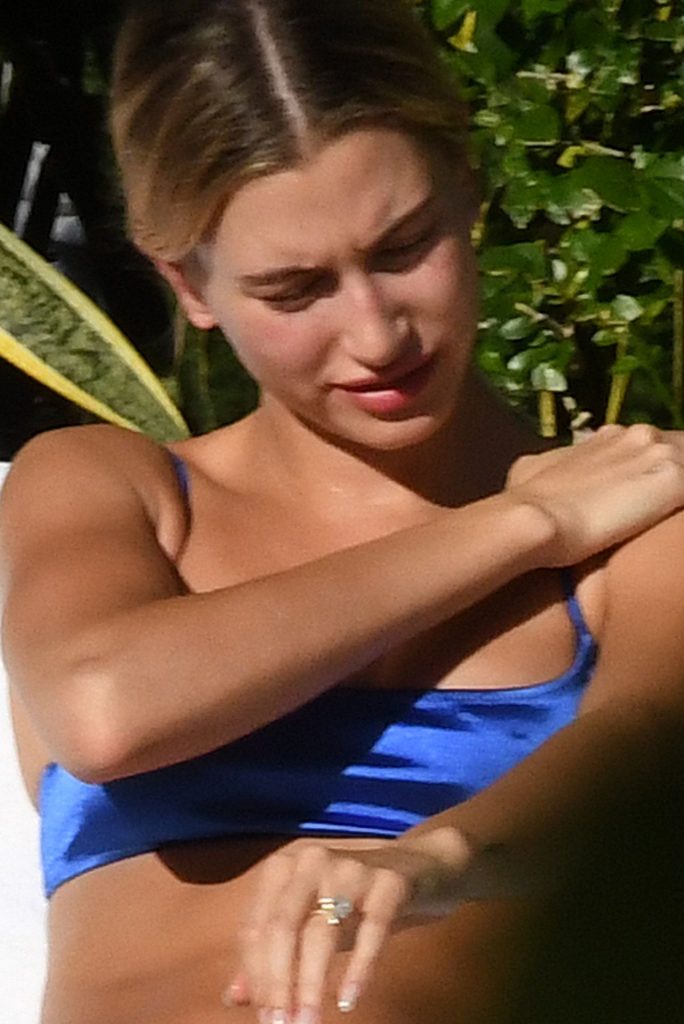 Bikini-Clad Beauty Hailey Bieber Chilling Poolside  gallery, pic 50