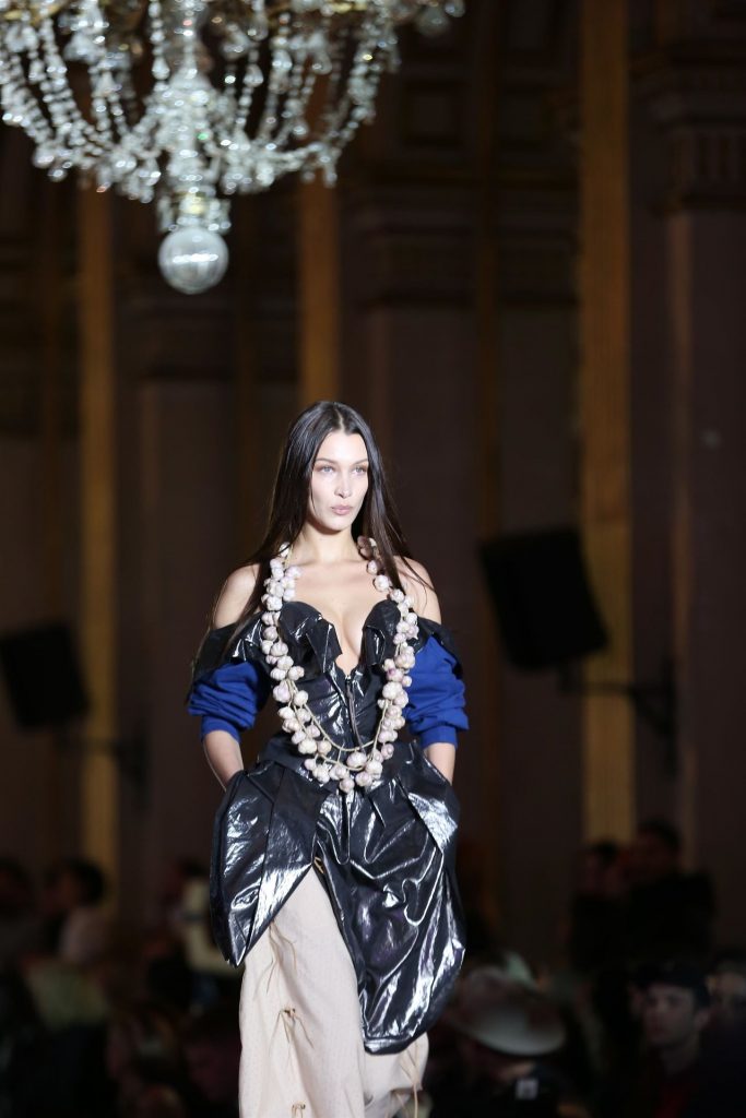 Slim Vixen Bella Hadid Walks the Runway in a Cleavage-Baring Dress gallery, pic 24