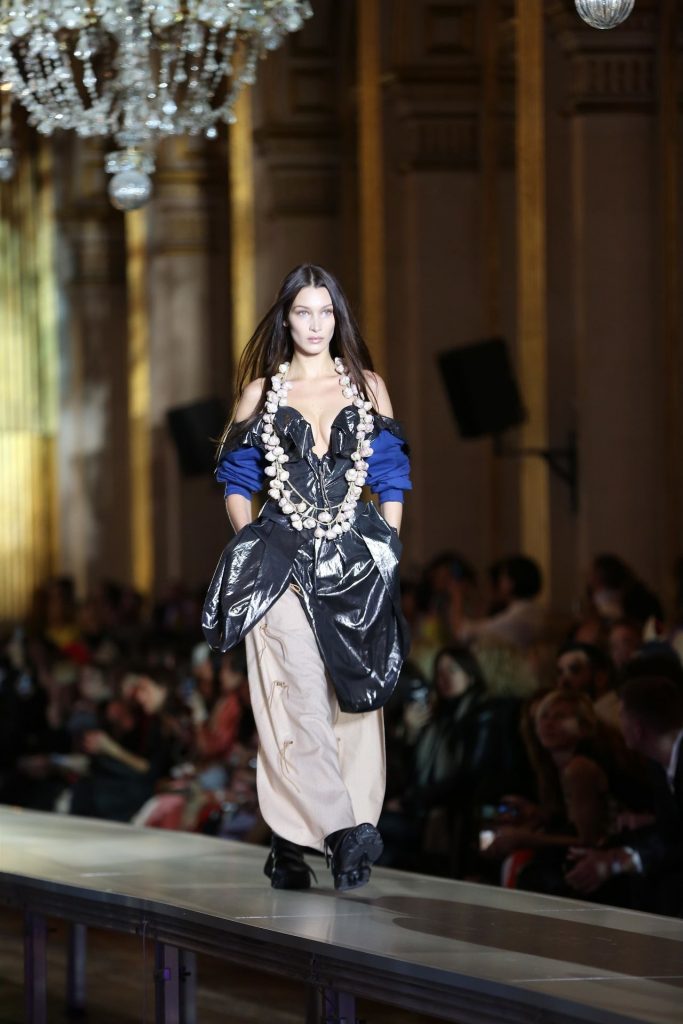 Slim Vixen Bella Hadid Walks the Runway in a Cleavage-Baring Dress gallery, pic 6