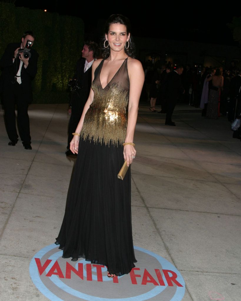 Alluring Brunette Angie Harmon Shows Her Tits in a See-Through Dress gallery, pic 8