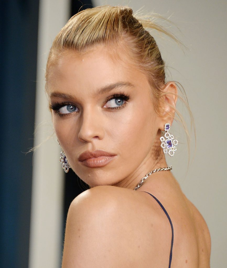 Smoldering Blonde Stella Maxwell Showing Her Small Tits in a Sexy Dress gallery, pic 16