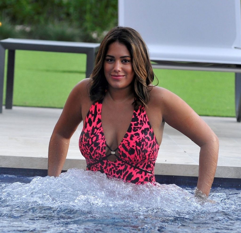 Chubby Brunette Malin Andersson Shows Her Curves in a One-Piece Swimsuit gallery, pic 24