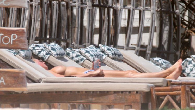 Shameless Blonde Thot Kristen Hancher Goes Topless to Sunbathe