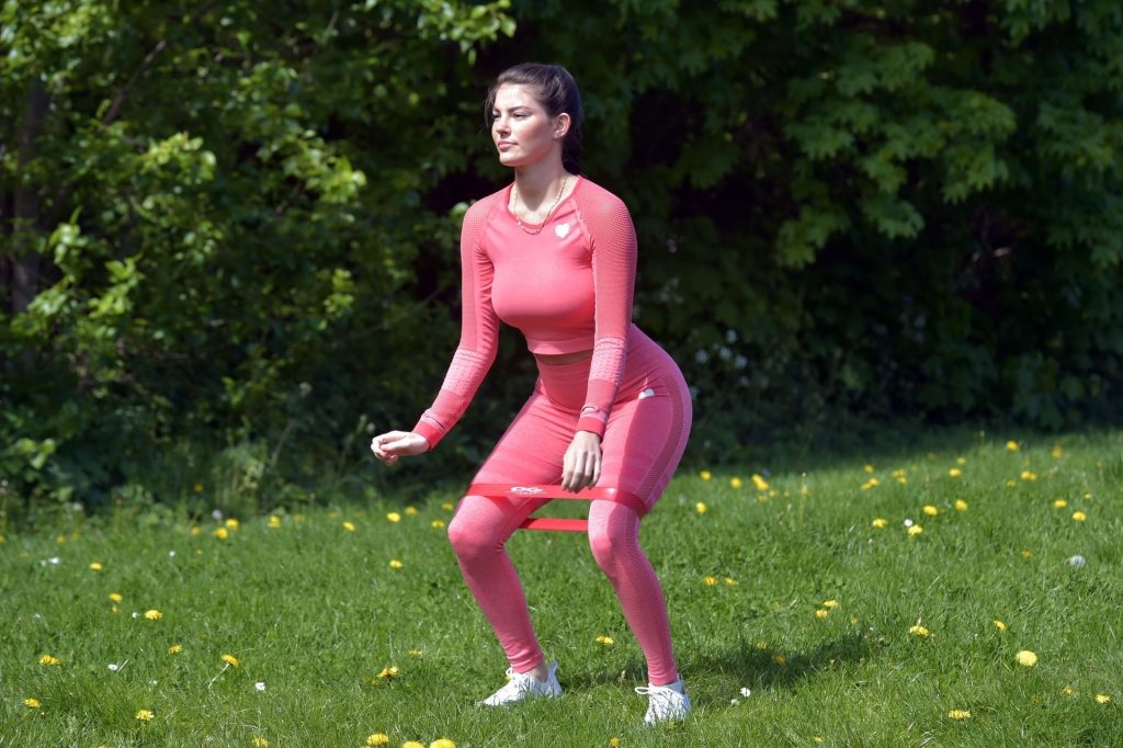 Sporty Brunette Rebecca Gormley Shows Her Body in a Skintight Outfit gallery, pic 16