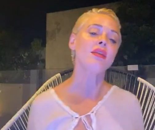 Rose McGowan Still Looks Creepy, Even While Flashing Her Boobs