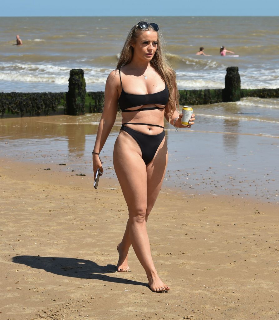 Young Thickie Megan Clark Displaying Her Body in a Black Swimsuit gallery, pic 26