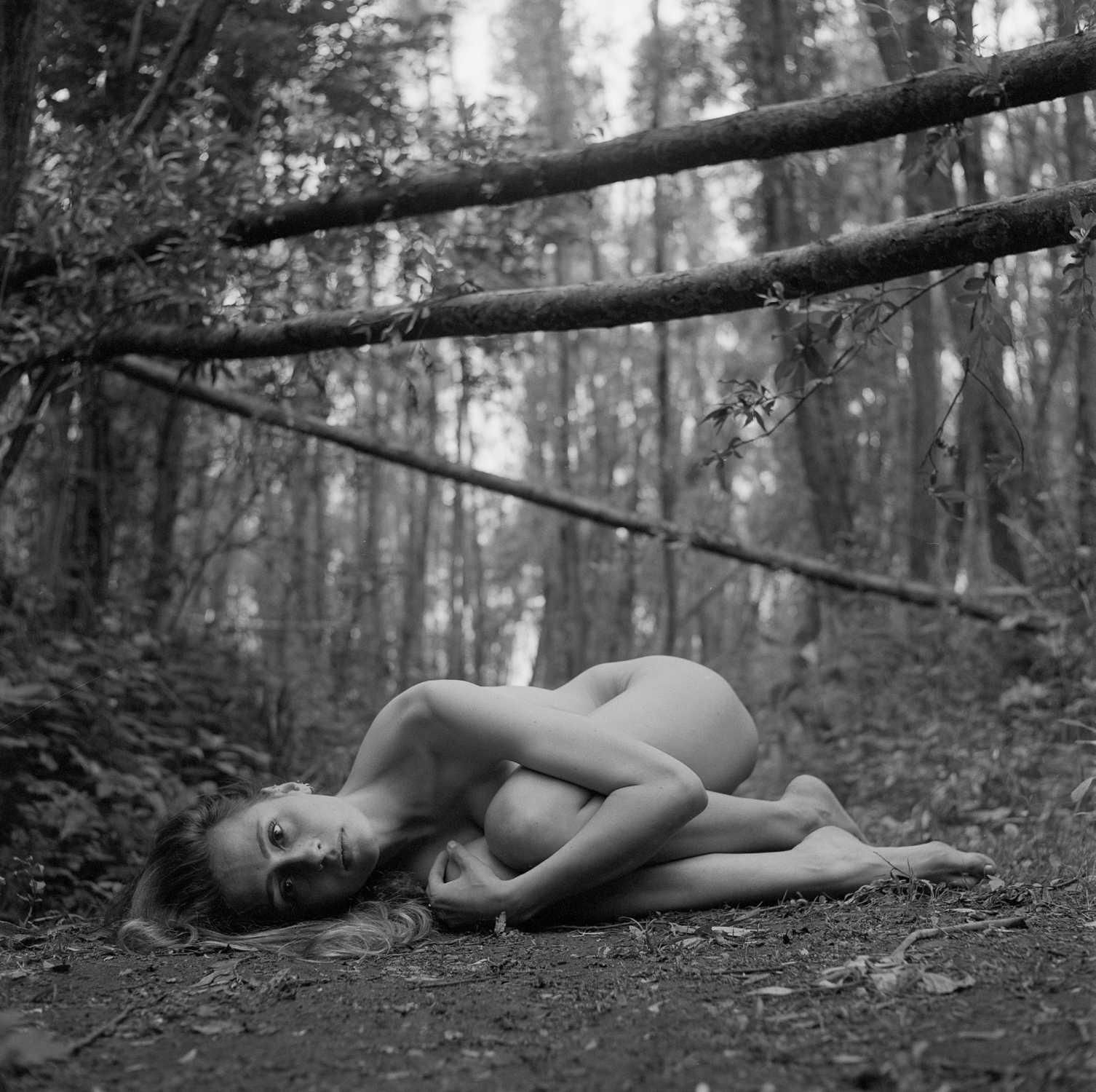 Miserable Hottie Emma Helena Posing Totally Naked in the Woods.