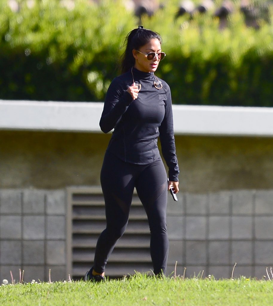 Gorgeous Nicole Scherzinger Running Around and Squatting in a Park gallery, pic 34