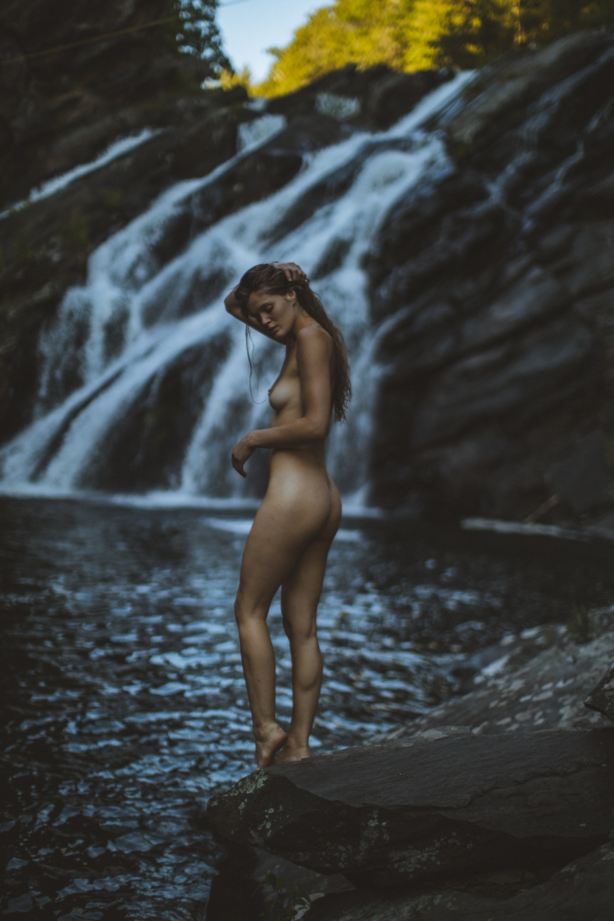 Nude Rebekah Underhill Flashing Her Perfect Body by the Waterfall.
