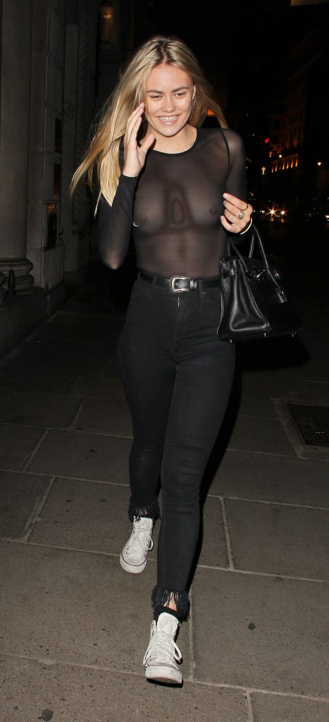 Shameless Ella Ross Roaming the Streets in a See-Through Top gallery, pic 4