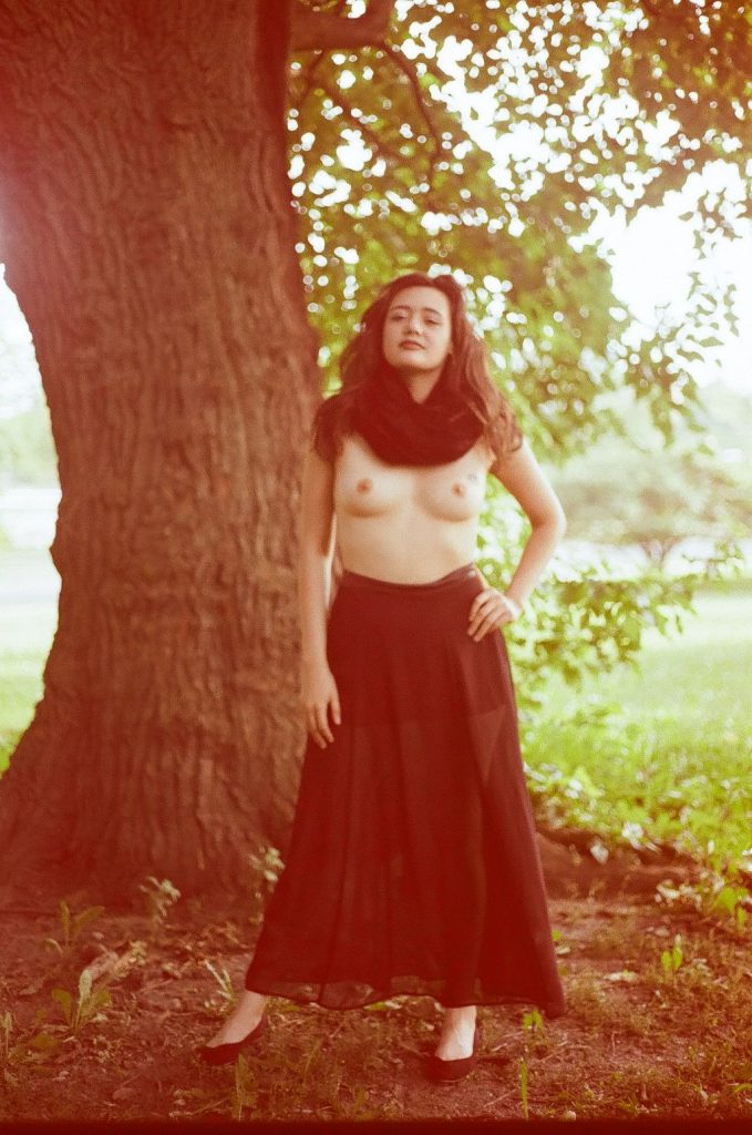 Brazen Brunette Becca Brown Goes Topless to Pose by a Tree gallery, pic 4