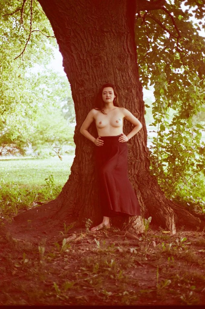 Brazen Brunette Becca Brown Goes Topless to Pose by a Tree gallery, pic 12