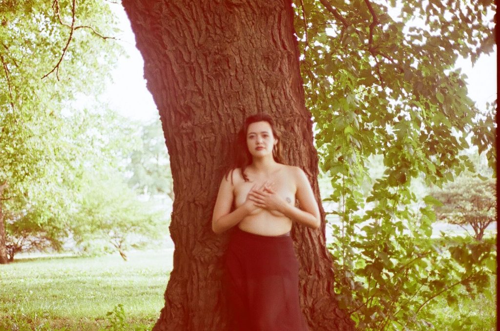 Brazen Brunette Becca Brown Goes Topless to Pose by a Tree gallery, pic 16