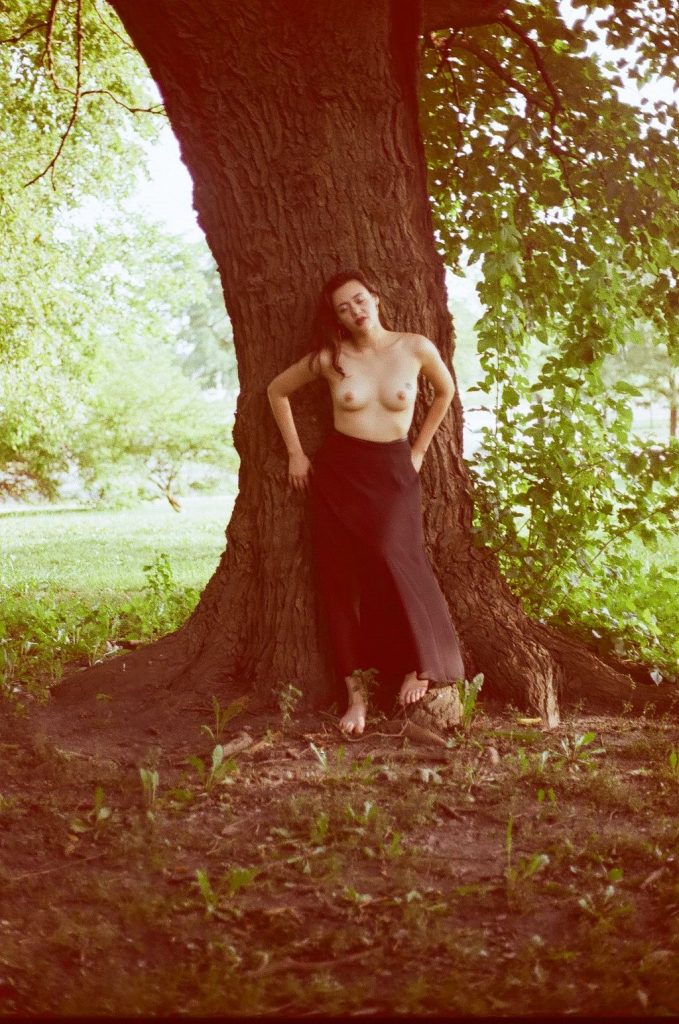 Brazen Brunette Becca Brown Goes Topless to Pose by a Tree gallery, pic 18