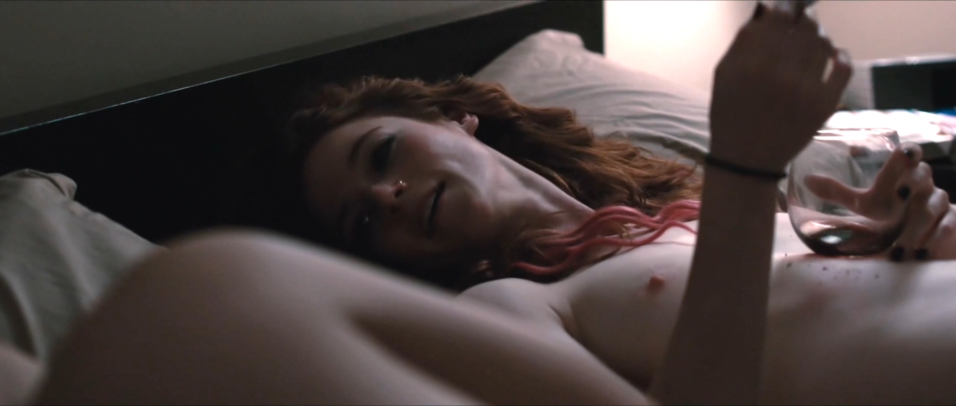 Rose Leslie Enjoys Her Post-Coital Cigarette with Her Tits Exposed.