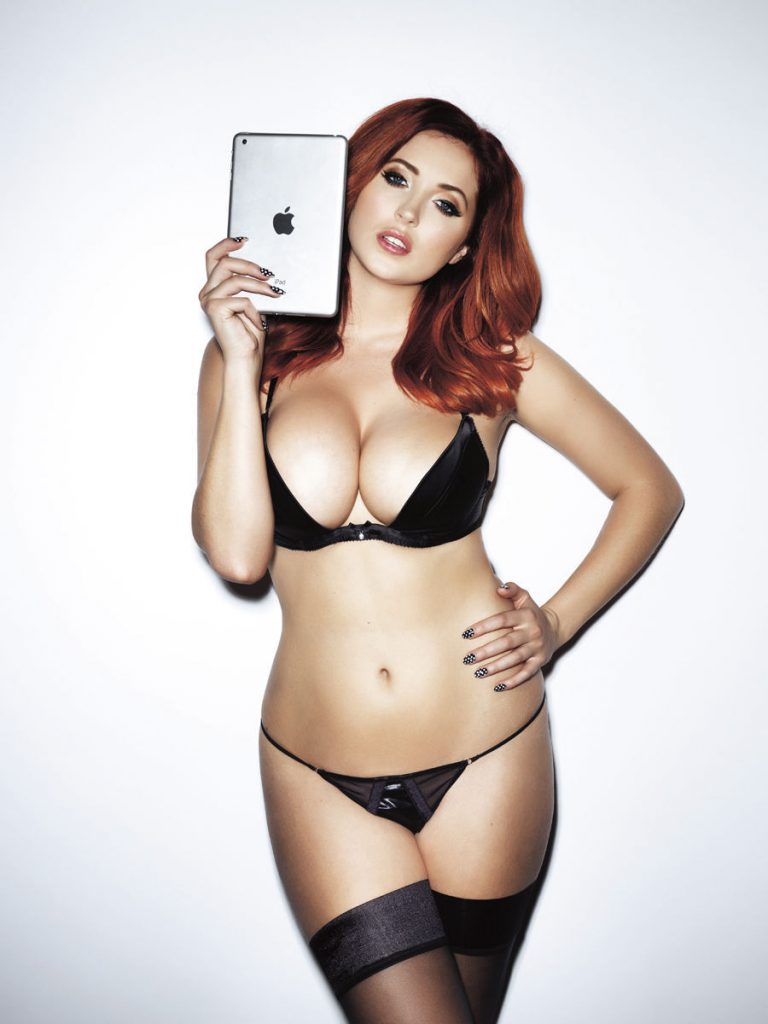 Lucy Collett Promotes iPad Whilst Posing in Lingerie and Going Topless gallery, pic 6