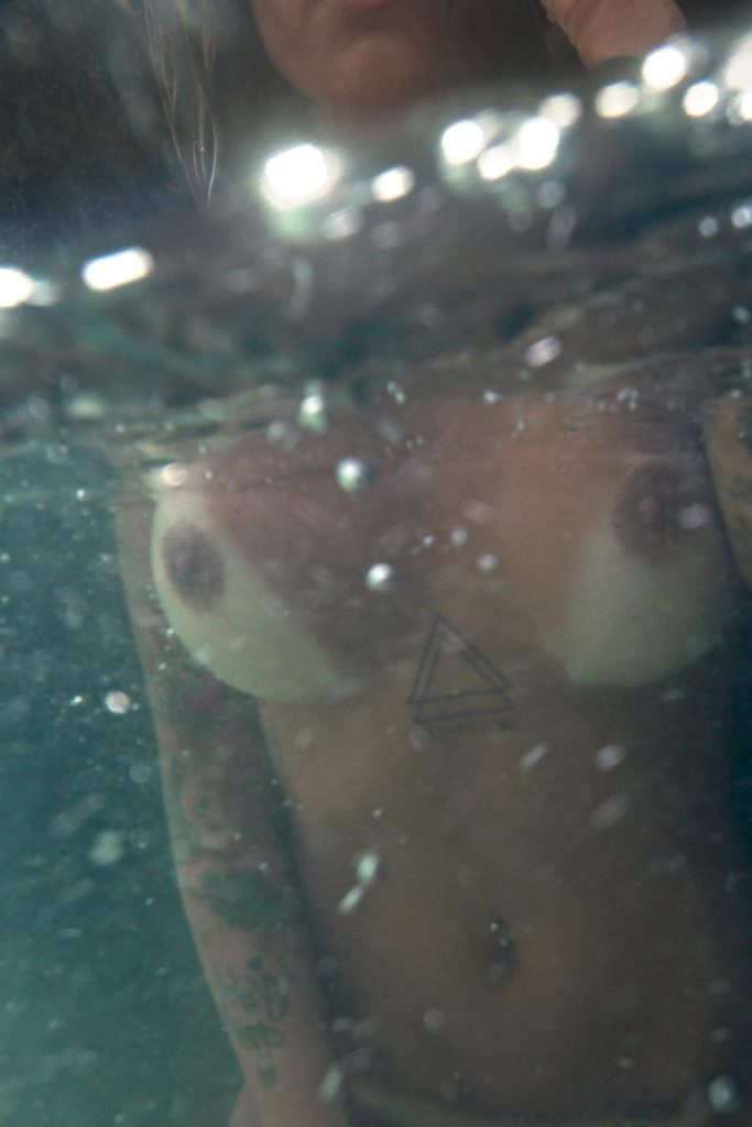 Tatted-Up Edgy Brunette Gabriela Rippi Indulging in Skinny Dipping for Playboy gallery, pic 10