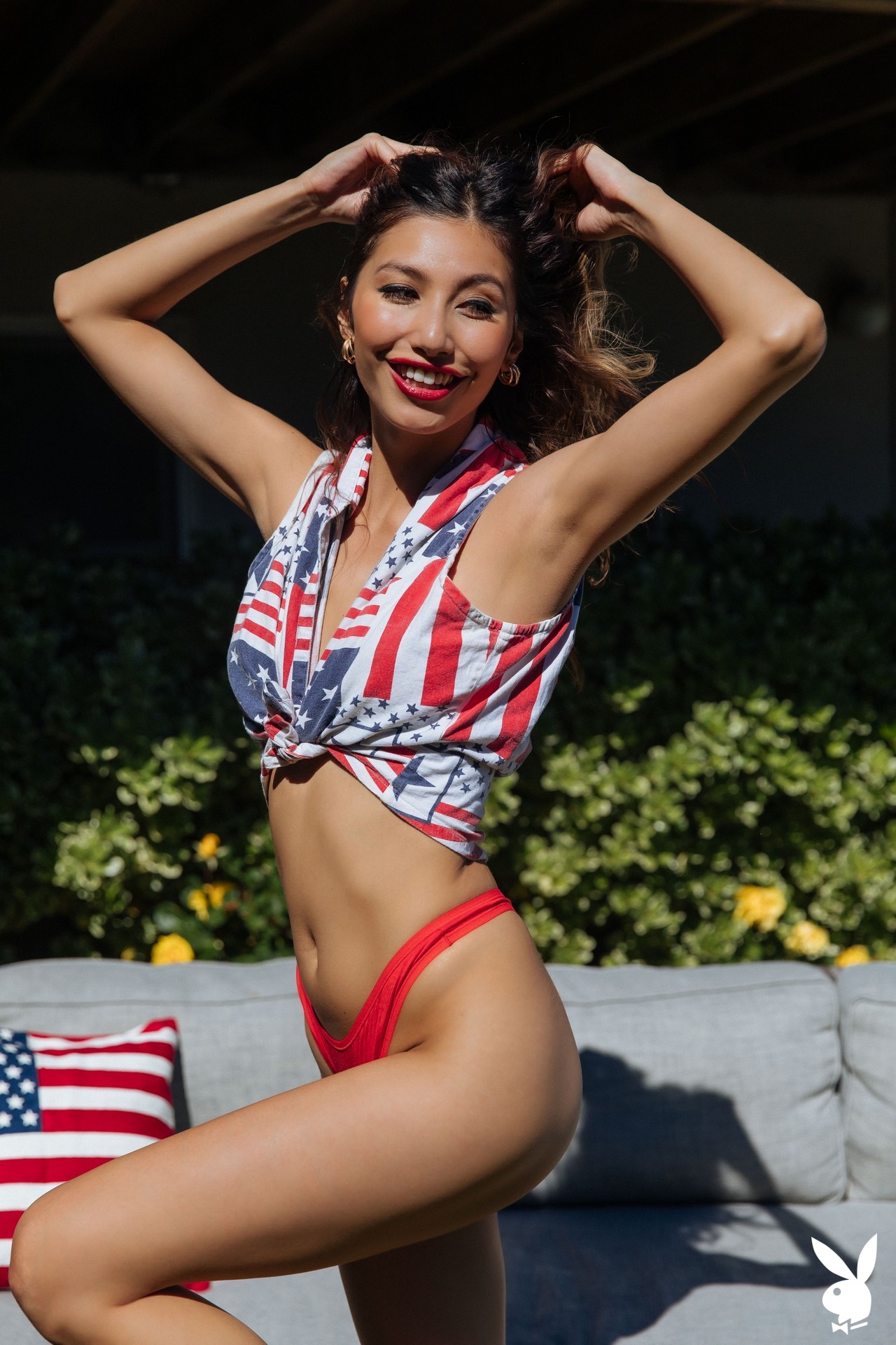 Patriotic Hottie Dominique Lobito Celebrates the Fourth of July in the Nude.