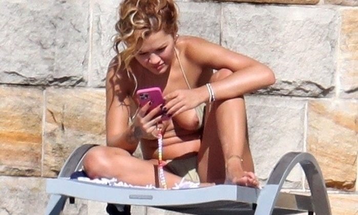 Rita Ora Flashing Her Arousing Bikini Body in a Skimpy Swimsuit