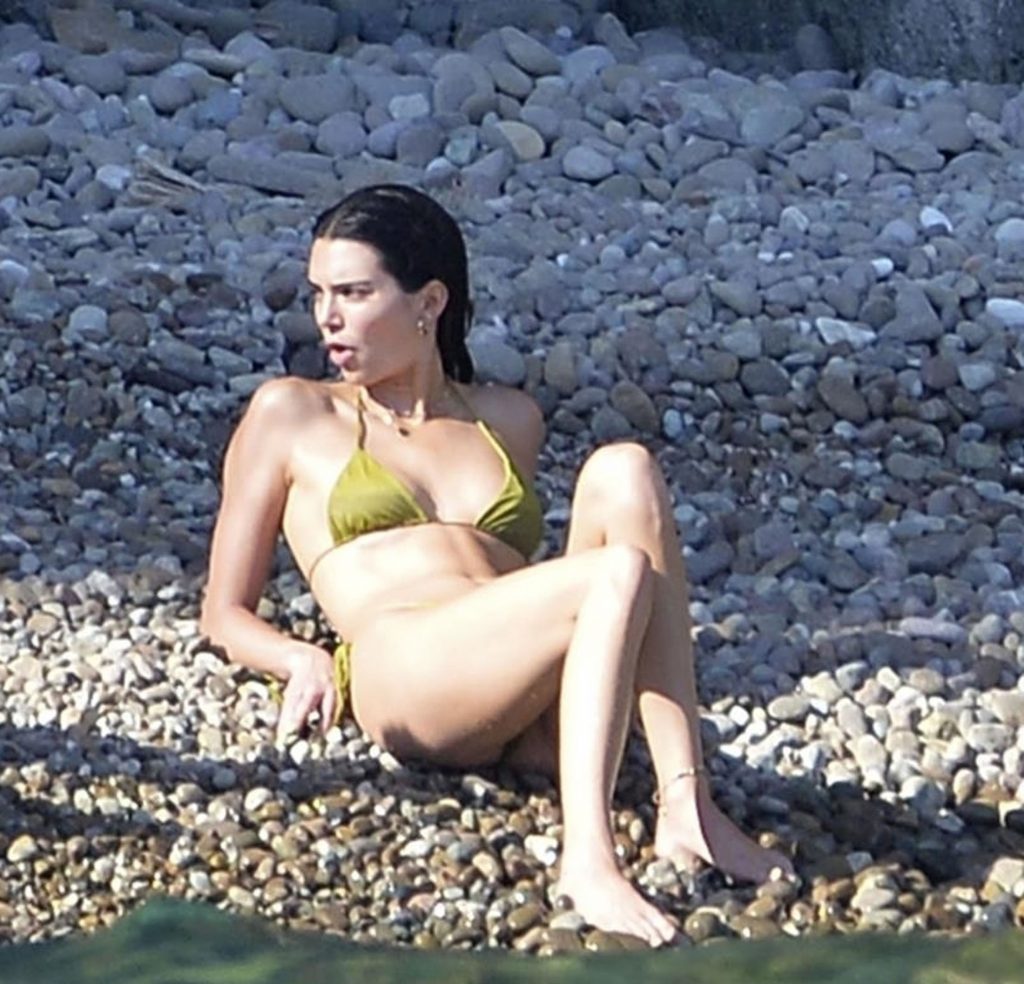 Lithe Brunette Kendall Jenner Shows Her Body in a Revealing Bikini gallery, pic 24