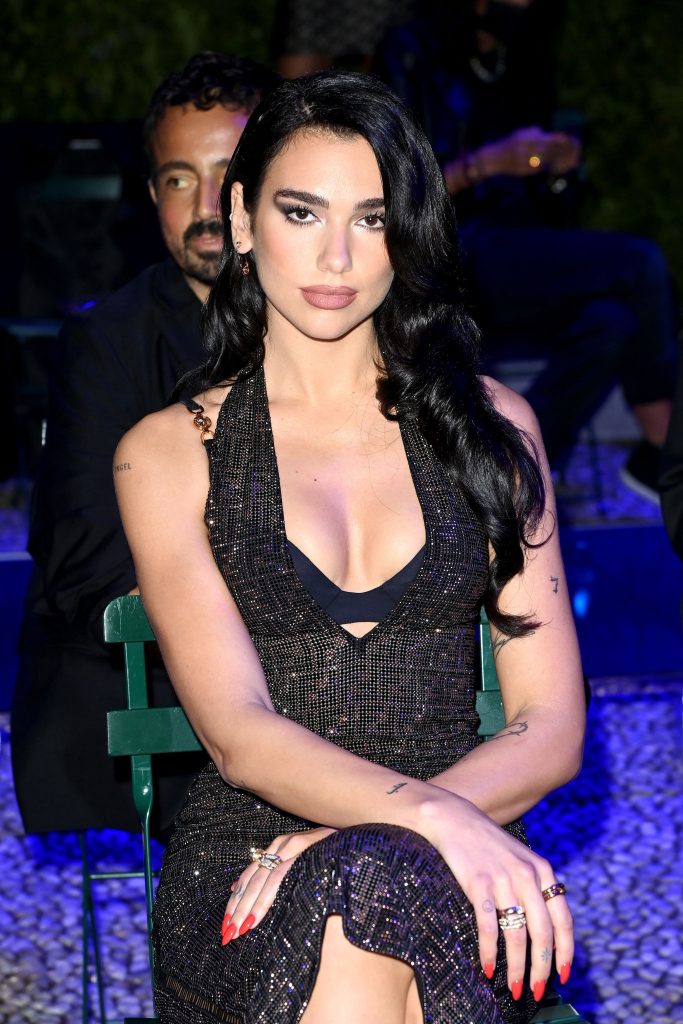 Soldering Brunette Dua Lipa Showing Her Body in a See-Through Dress gallery, pic 20