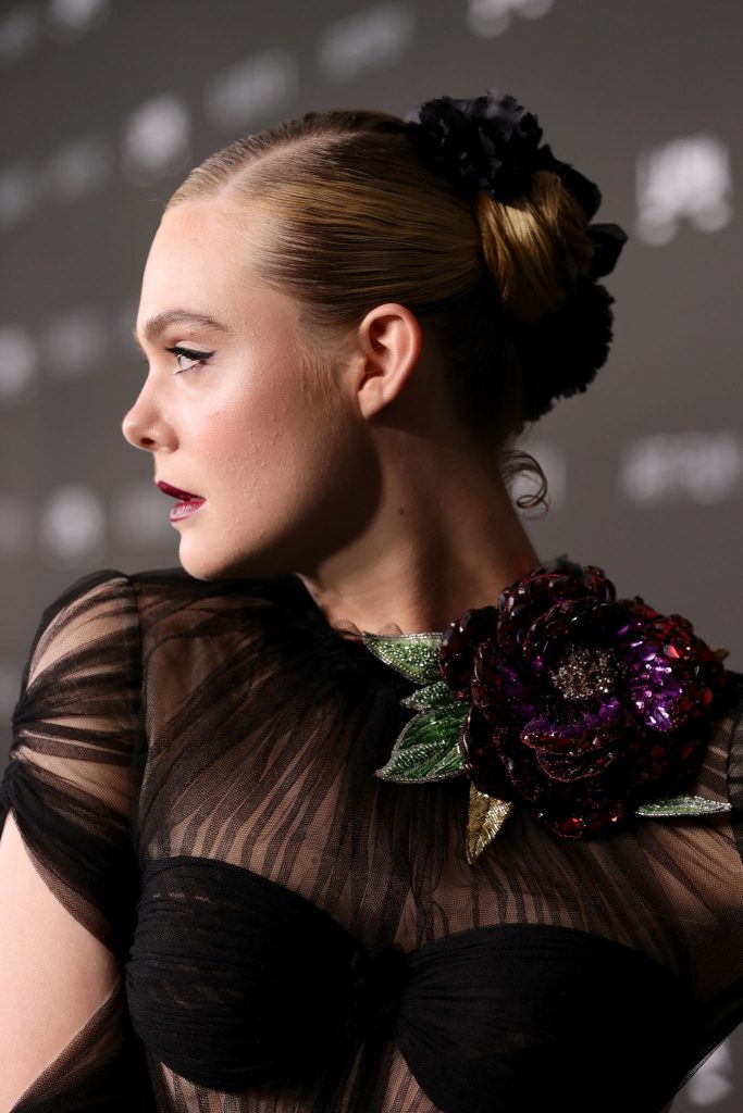 Eager Elle Fanning Shows Her Gorgeous Butt in a See-through Black Dress gallery, pic 14