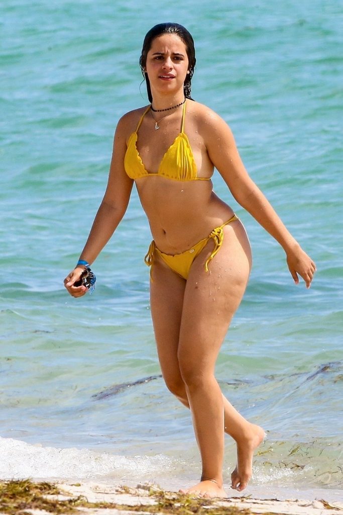 Gorgeous Camila Cabello Showing Her Thick Body in a Skimpy Yellow Bikini gallery, pic 34