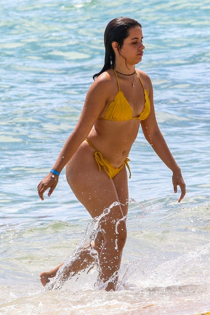 Gorgeous Camila Cabello Showing Her Thick Body in a Skimpy Yellow Bikini gallery, pic 10