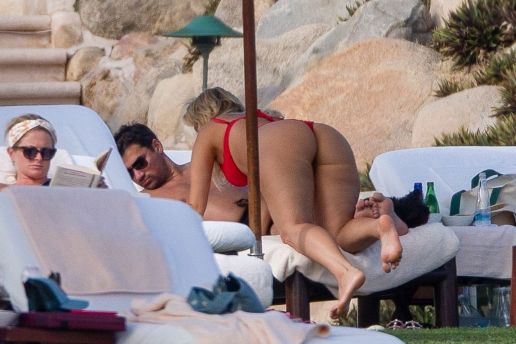 Thick Songstress Bebe Rexha Showing Her Giant Ass in a Red Two-Piece Swimsuit gallery, pic 12