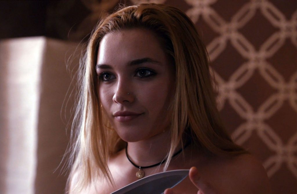 Topless Hottie Florence Pugh Playing with a Knife in a Hot Fashion gallery, pic 6