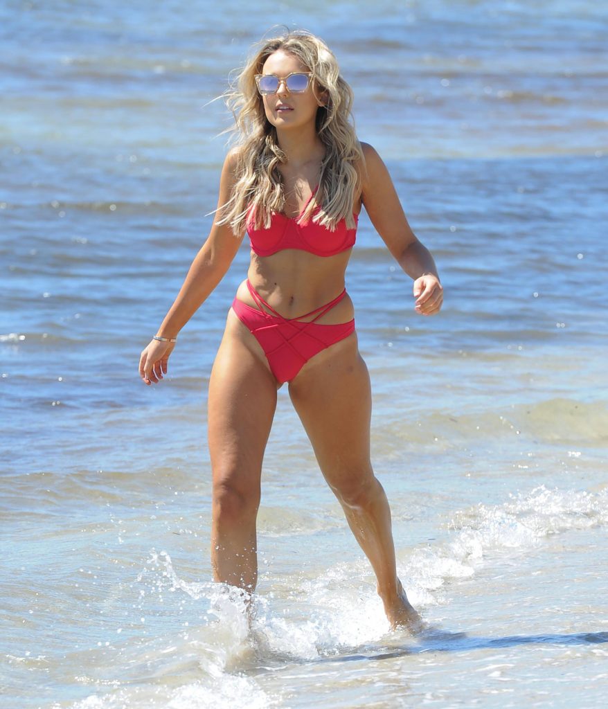 Tallia Storm Posing Up a Storm in a Red Swimsuit That Looks Perfectly Sexy gallery, pic 12