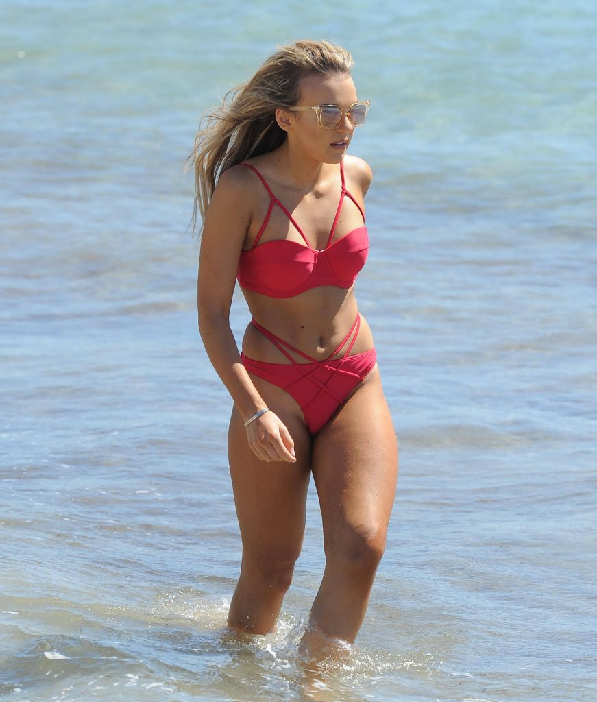 Tallia Storm Posing Up a Storm in a Red Swimsuit That Looks Perfectly Sexy gallery, pic 16