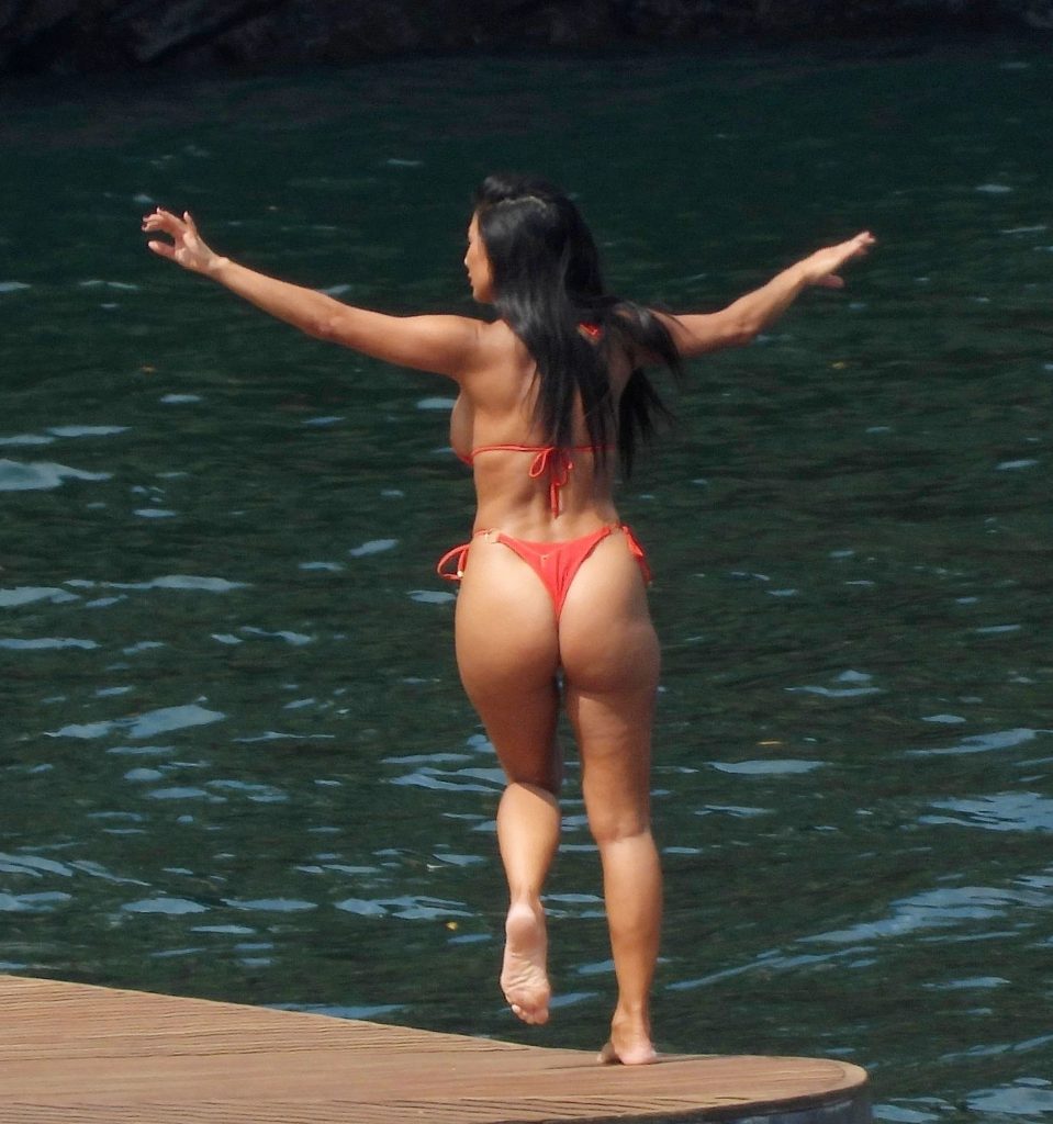 Playful Brunette Nicole Scherzinger Shows Her Juicy Booty in a Sexy Swimsuit gallery, pic 14