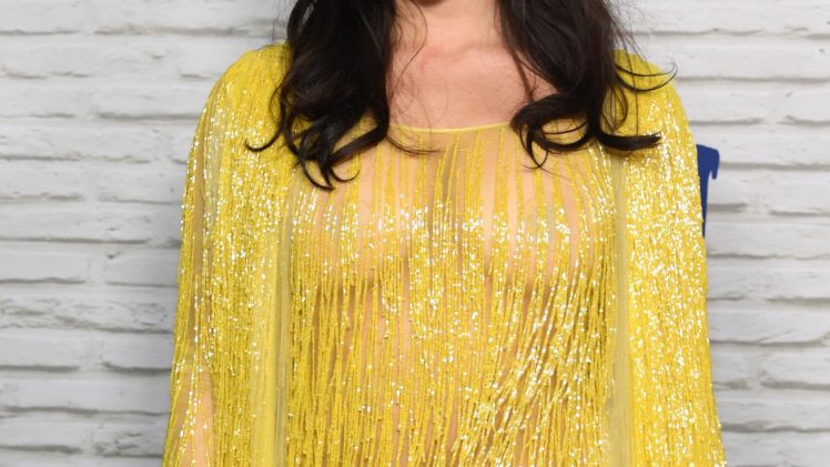 Teasing Seductress Rowan Blanchard Showing Off in a See-Through Yellow Outfit