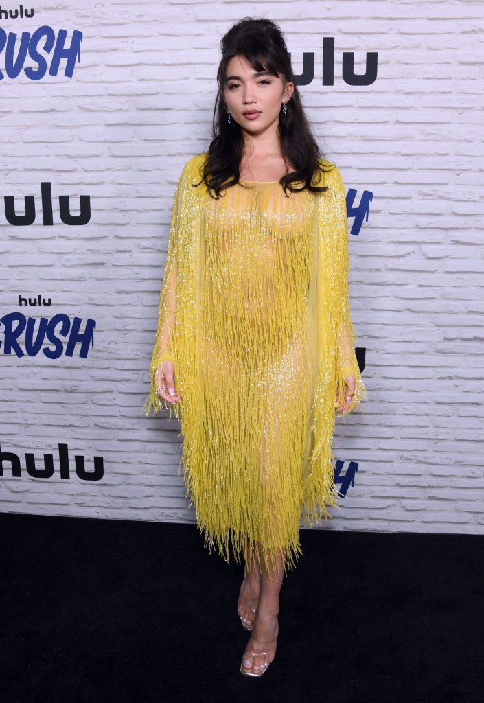 Teasing Seductress Rowan Blanchard Showing Off in a See-Through Yellow Outfit gallery, pic 18