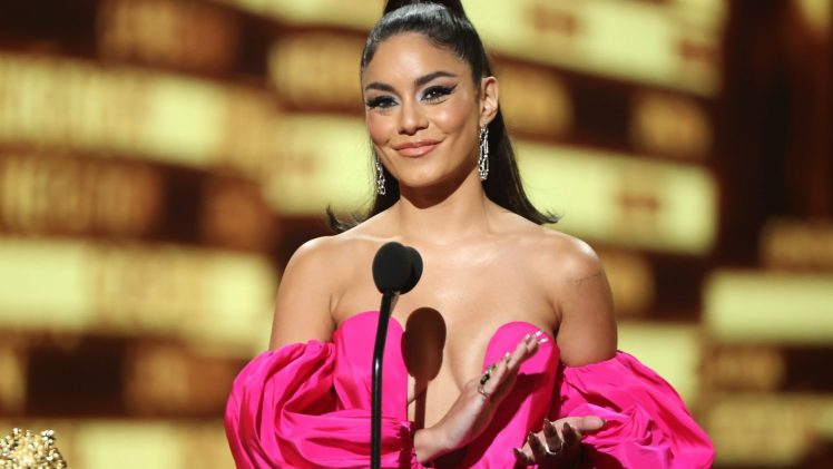 Vanessa Hudgens Exposes Her Breathtaking Cleavage in a Hot Pink Dress