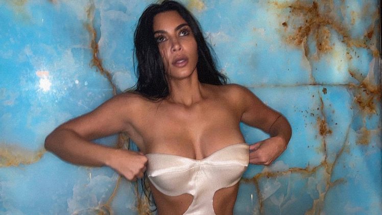 Pretentious Reality TV Diva Kim Kardashian Striking Sexy Poses in Lingerie
