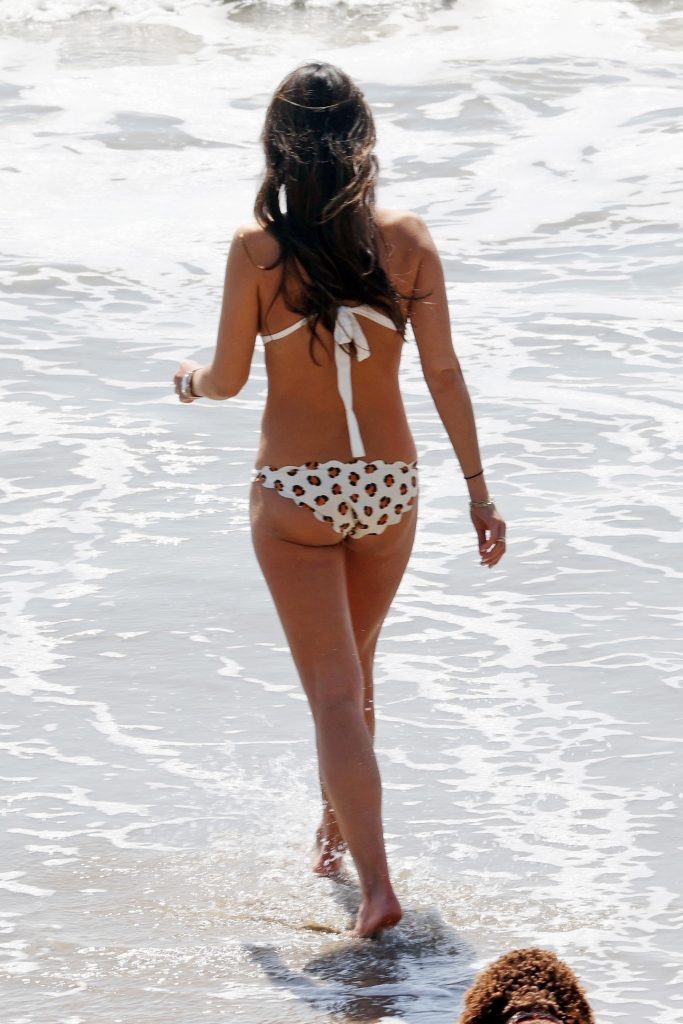 Lean Brunette Jordana Brewster Showing Her Sexy Legs and Firm Ass in a Revealing Bikini gallery, pic 6